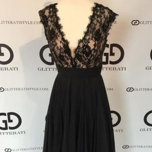 Black Lace Top Gown